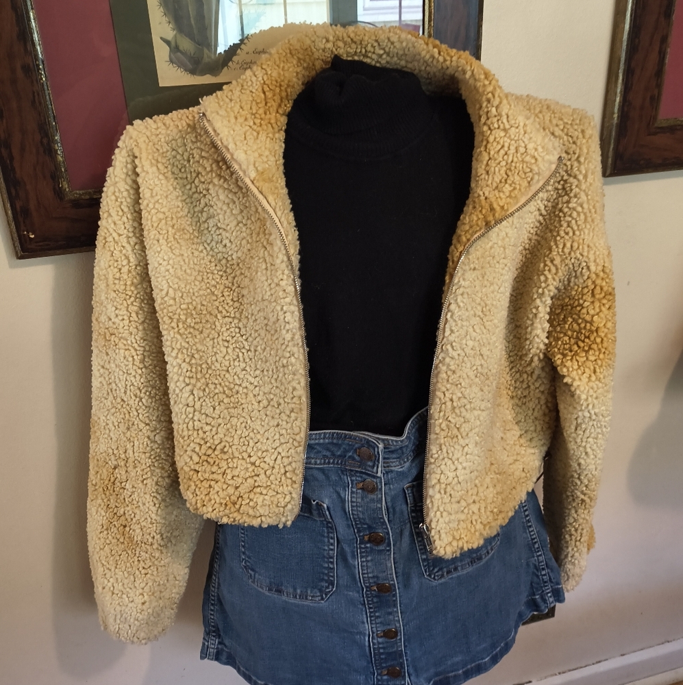 I.am.gia tan beige faux Sherpa cropped jacket - Picture 4 of 10